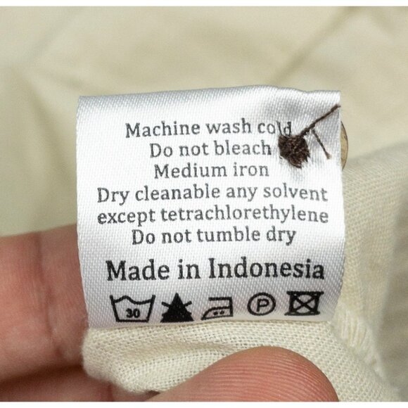 Dandy Del Mar Brisa Shirt Men's Large Linen Floral Embroidered Guayabera Camp - Picture 8 of 13